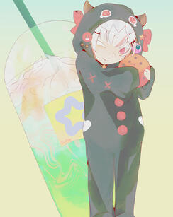 Chibi rendered + background Chibi rendered + background